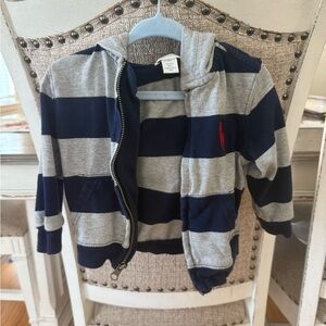 Stripe Navy and Gray Hoodie